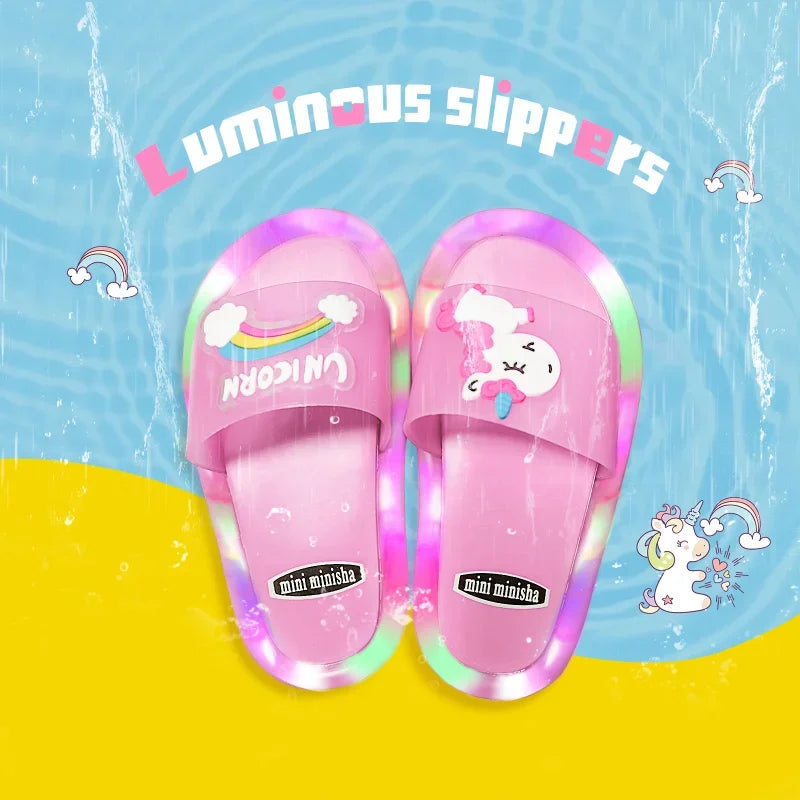 Kids’ Light-Up Cartoon Animal Slippers