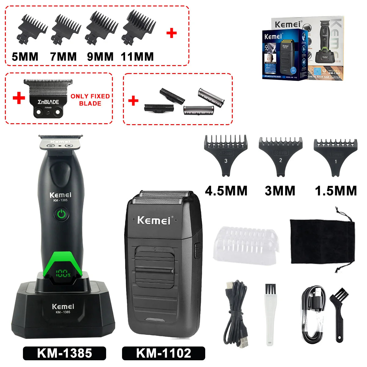 Rechargeable Hair Clippers, Trimmers and Grooming Kit Options