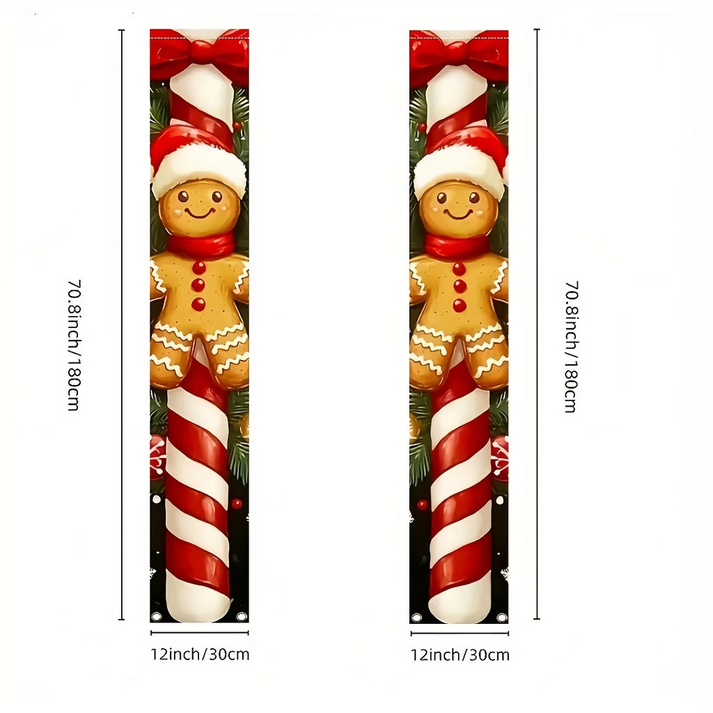 Gingerbread & Candy Cane Christmas Door Banner