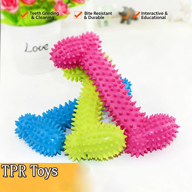 Textured Dog Play Toys – One or Three Pieces, Random Colors