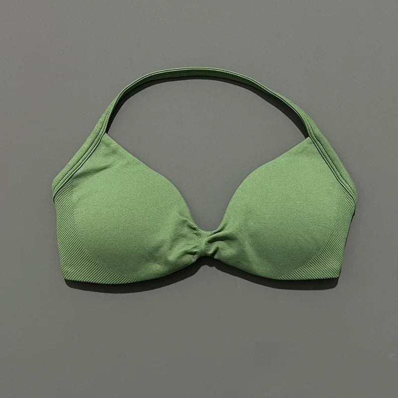 Women’s Halter Sports Bra – Open-Back Design