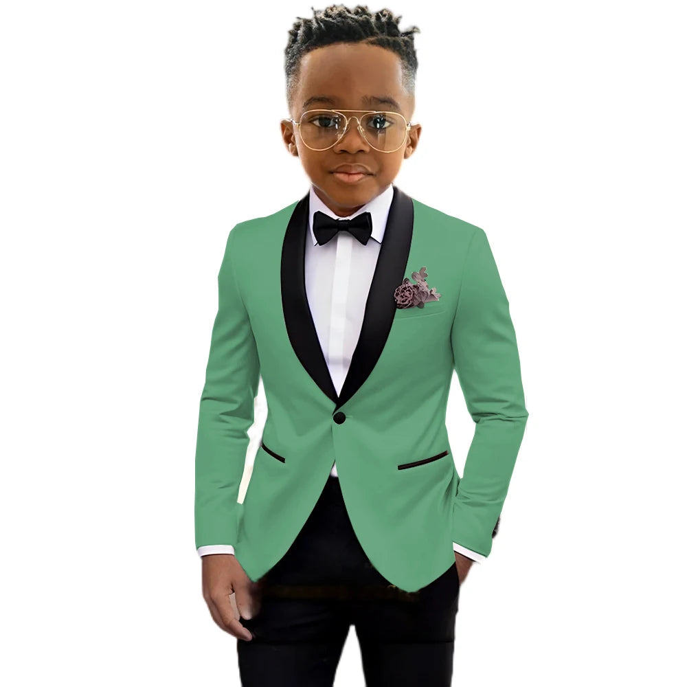 Boys’ 2-Piece Slim-Fit Suit Set – Blazer & Trousers, 2T–16T