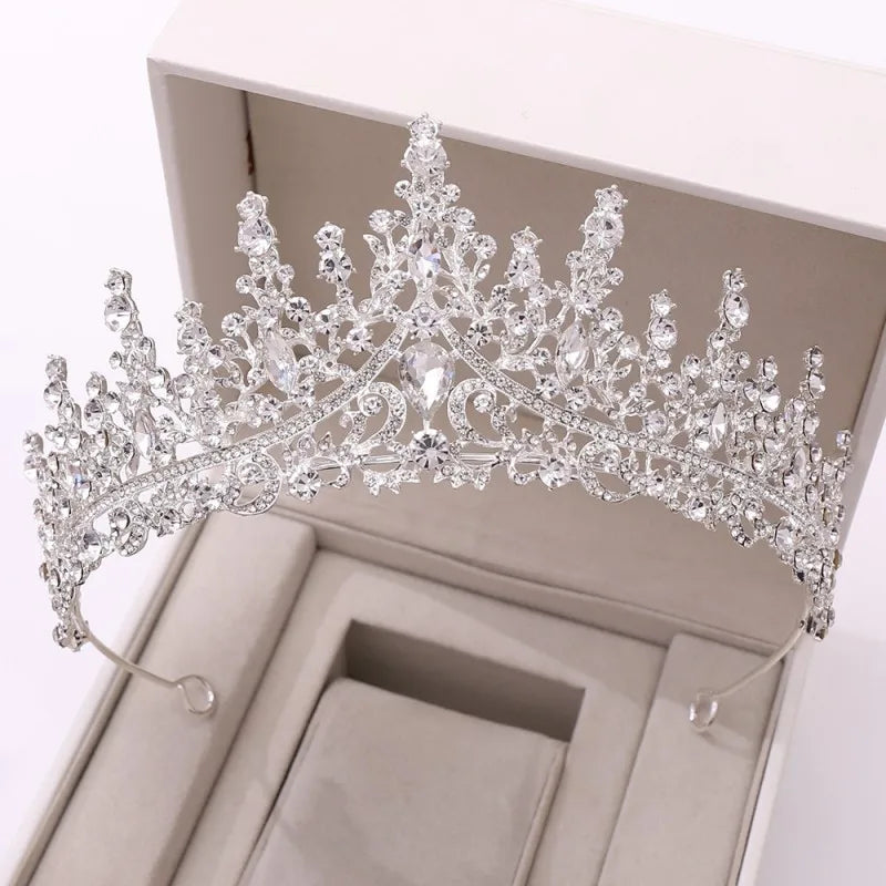 Baroque Crystal Bridal Jewelry Set with Tiara, Necklace and Earrings