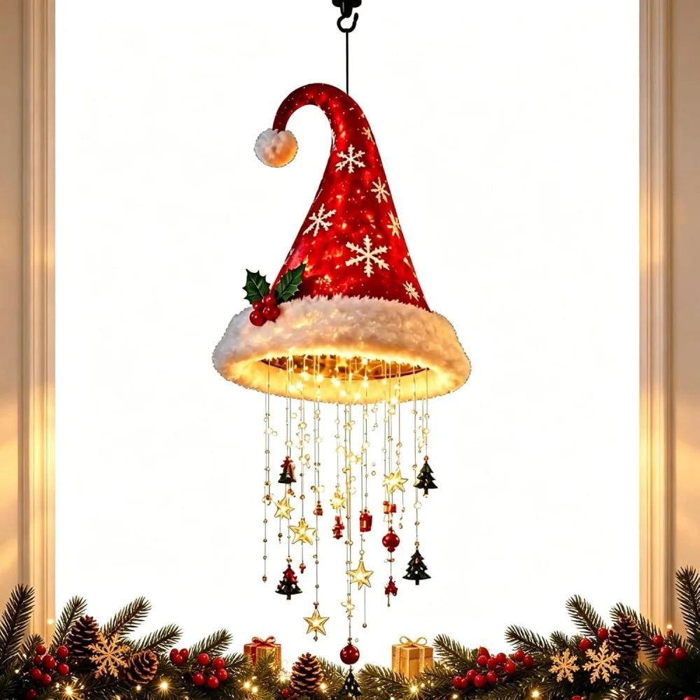 Light-Up Santa Hat Hanging Decoration