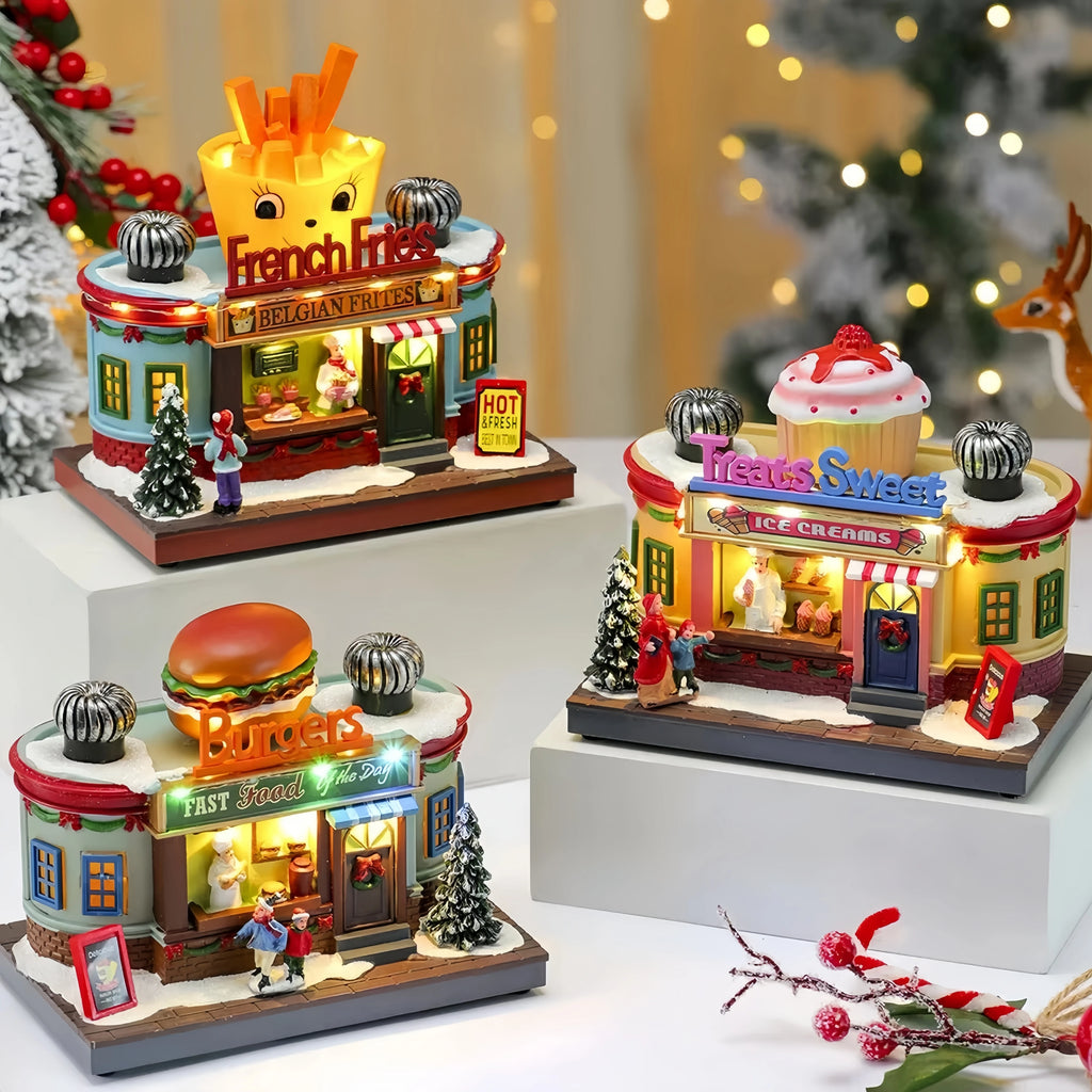 Light-Up Christmas Village Shop Decoration