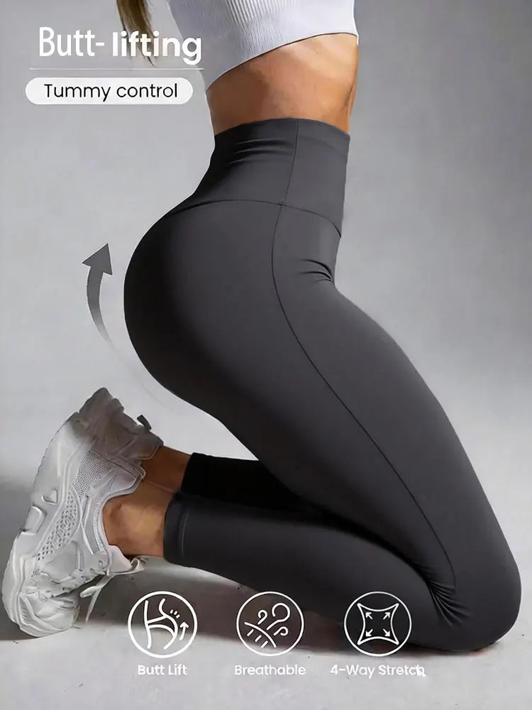 Women’s High-Waist Leggings – Brown, Gray or Black