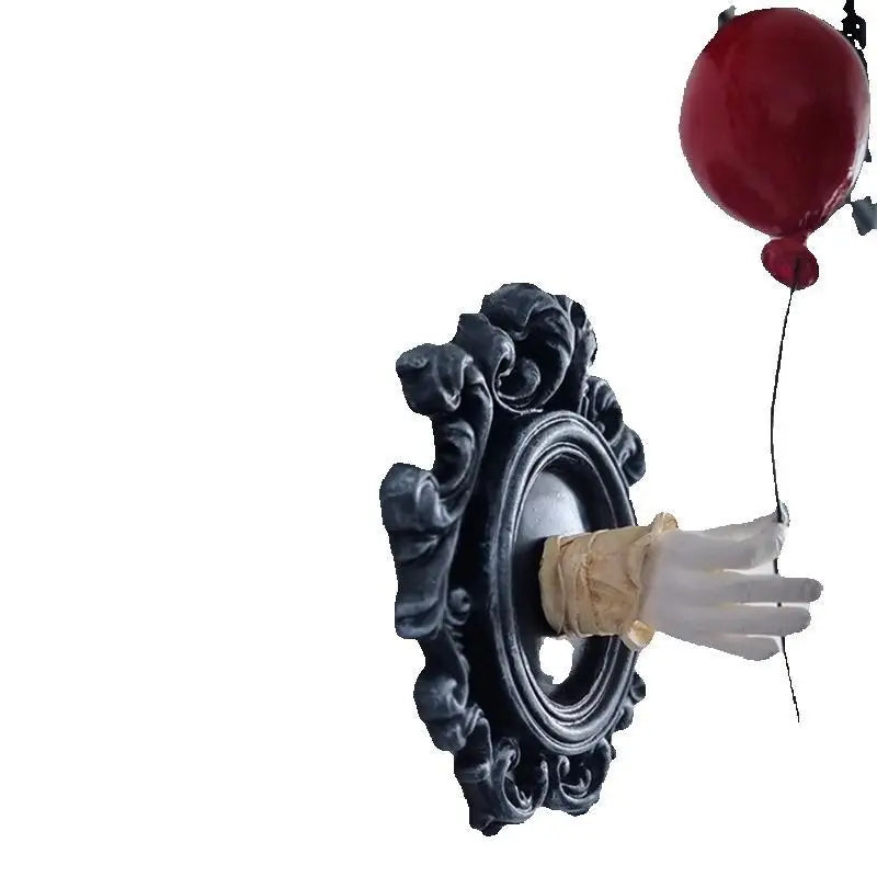 Gothic Hand & Red Balloon Wall Decoration