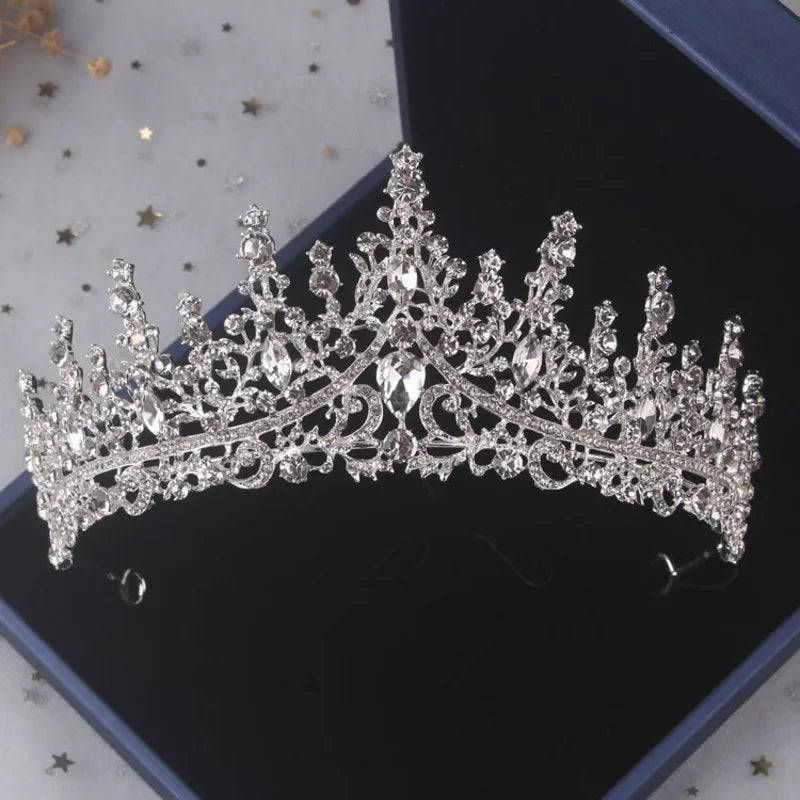 Baroque Crystal Bridal Jewelry Set with Tiara, Necklace and Earrings