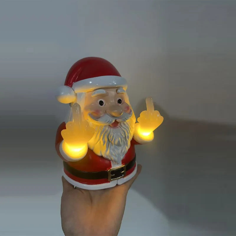 Light-Up Middle-Finger Santa – Adult Novelty Decoration