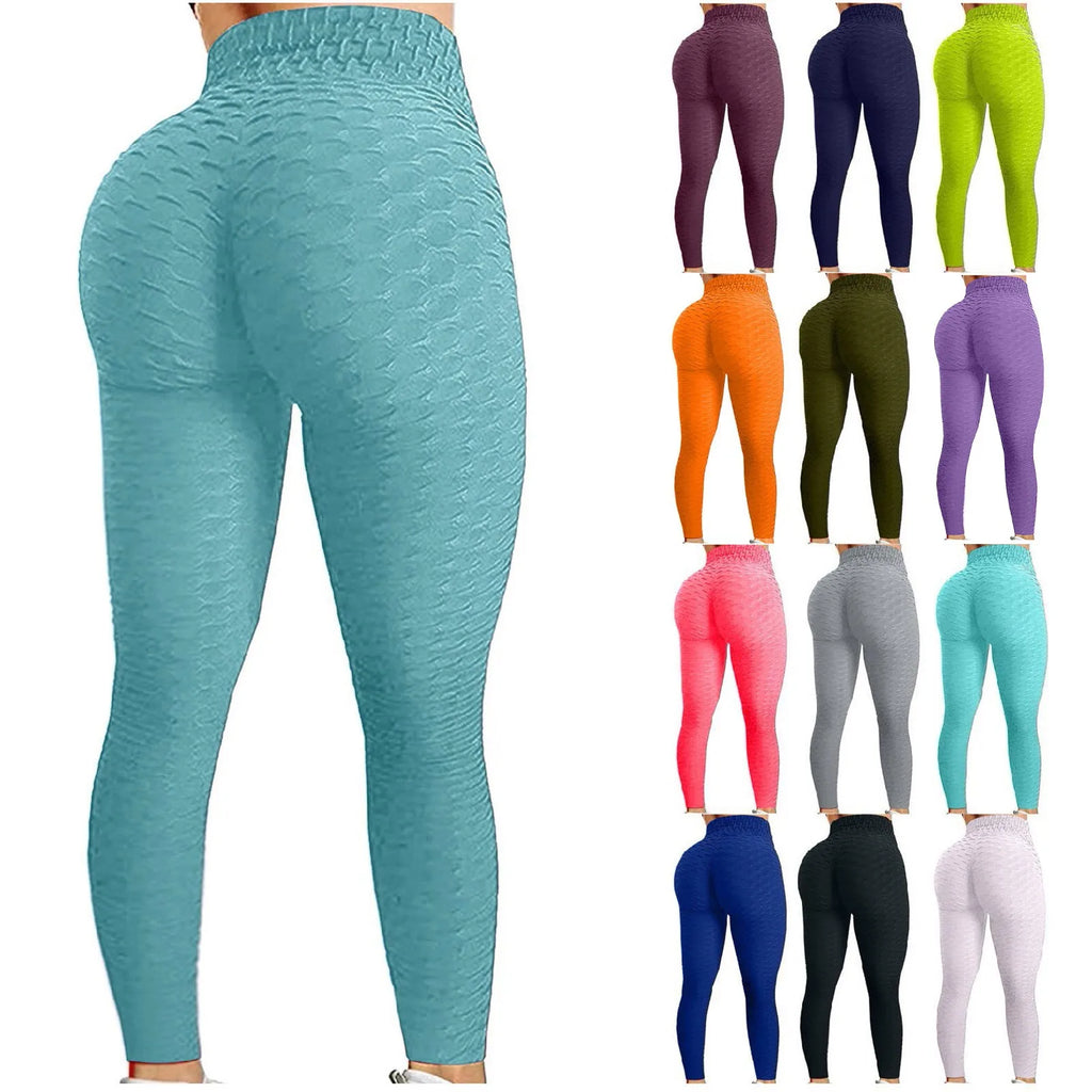 Women’s High-Waist Bubble-Texture Leggings