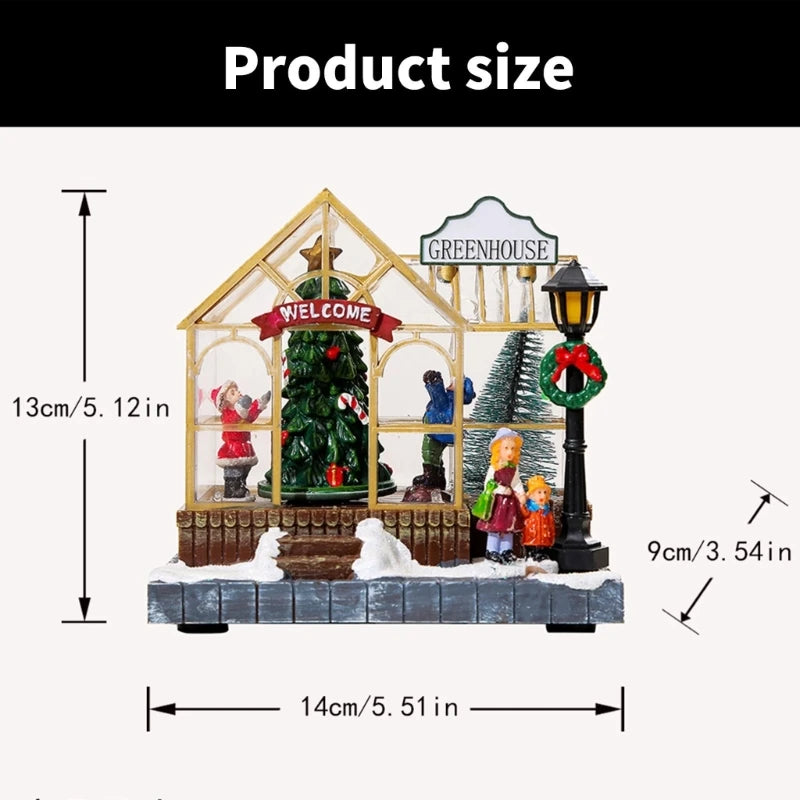 Musical Light-Up Christmas Greenhouse Scene