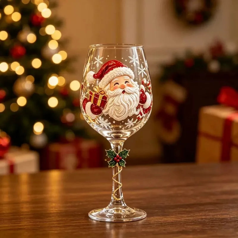 Christmas Stemmed Glass Goblet – Holiday Designs