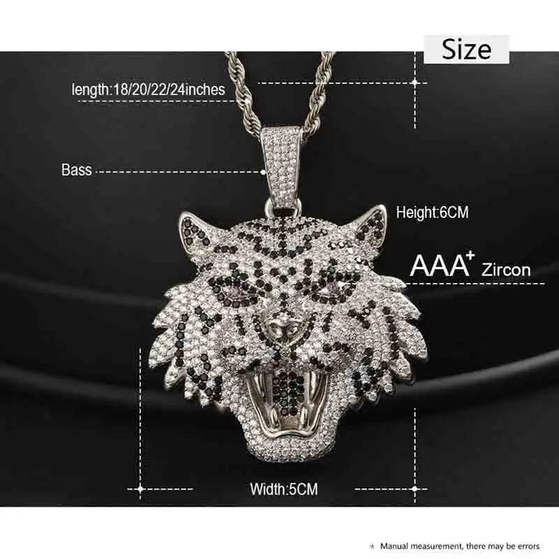 Lion Pendant Necklace with Rope Chain