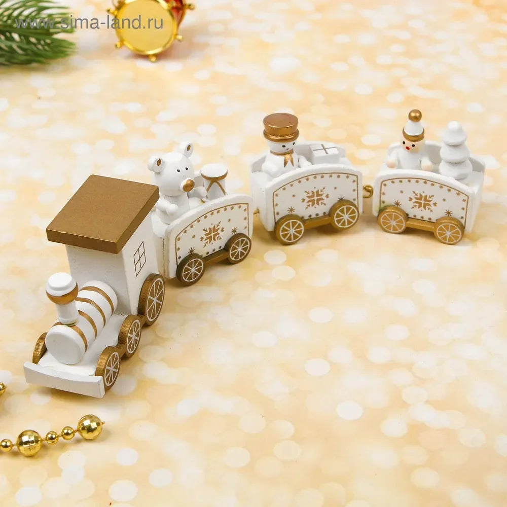 Mini Christmas Train Decorations – Holiday Colors