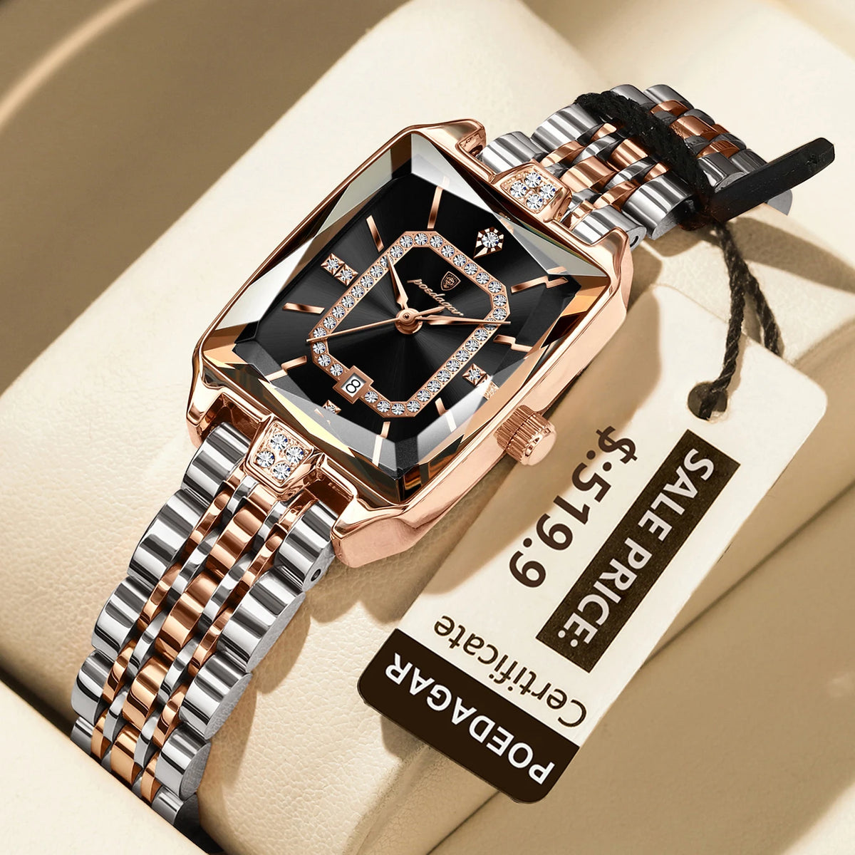 POEDAGAR 785 Women's Rectangular Quartz Watch