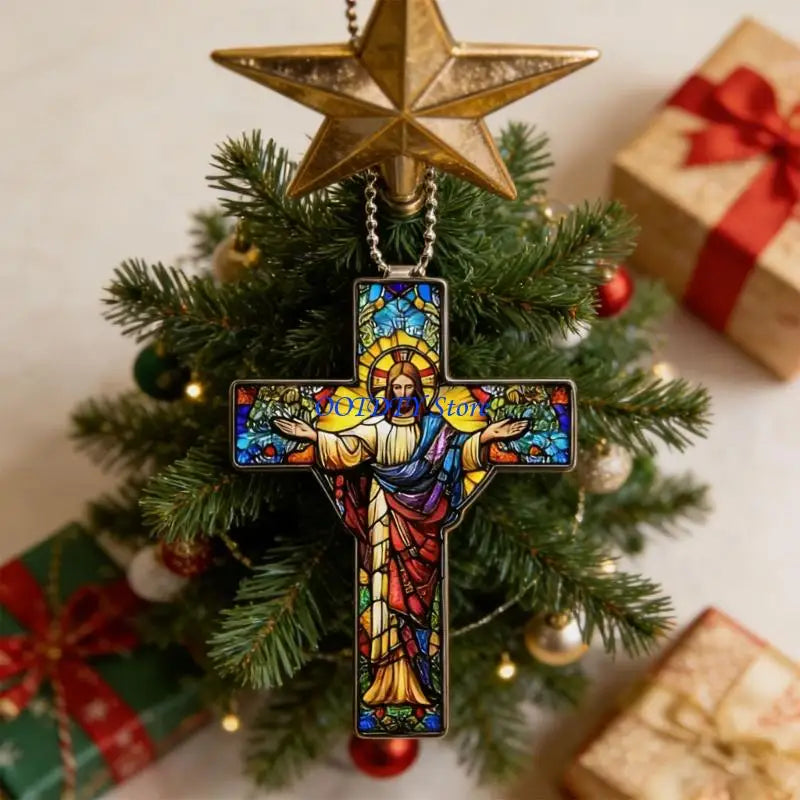 Christian Cross Christmas Tree Ornament