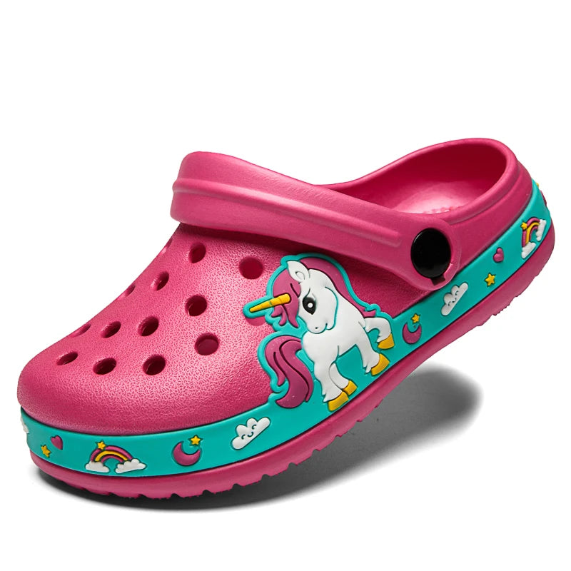 Kids’ Cartoon EVA Clogs with Heel Strap