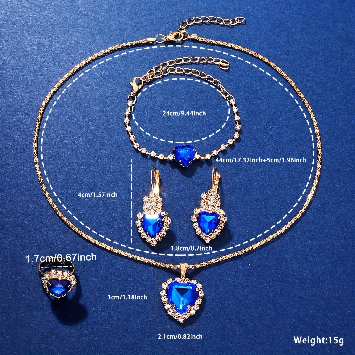 Women’s 6-Piece Quartz Watch & Jewelry Set – Blue or Red