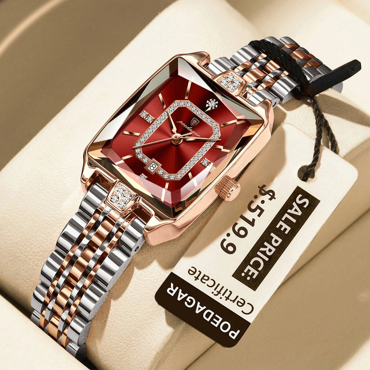 POEDAGAR 785 Women's Rectangular Quartz Watch