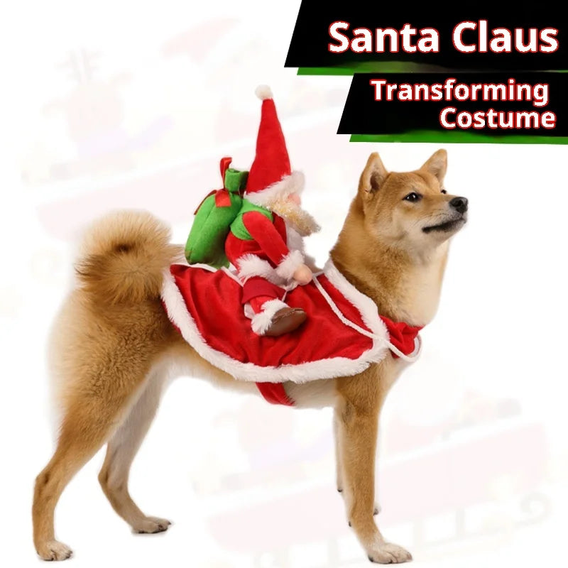Santa Rider Pet Christmas Costume