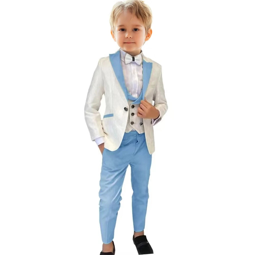 Boys' Paisley 3-Piece Suit Set with Jacket, Vest & Trousers