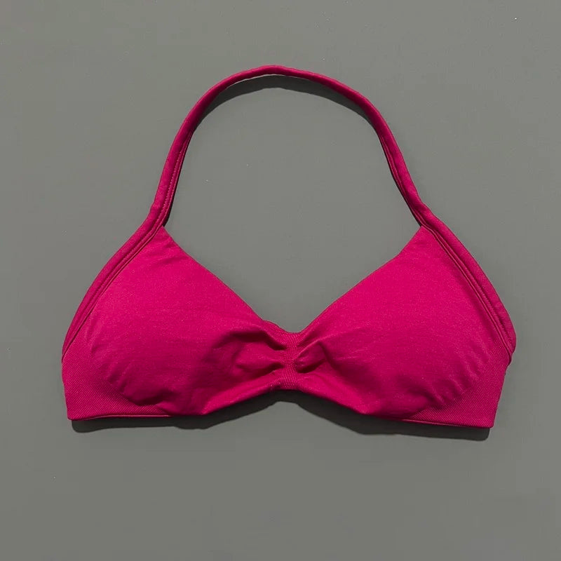 Women’s Halter Sports Bra – Open-Back Design
