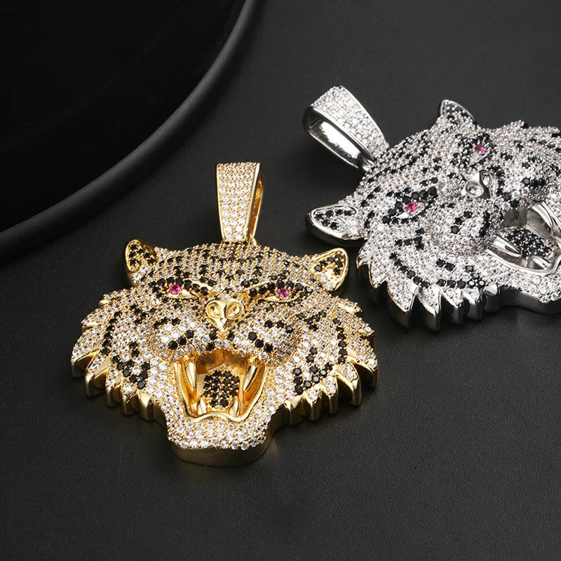 Lion Pendant Necklace with Rope Chain