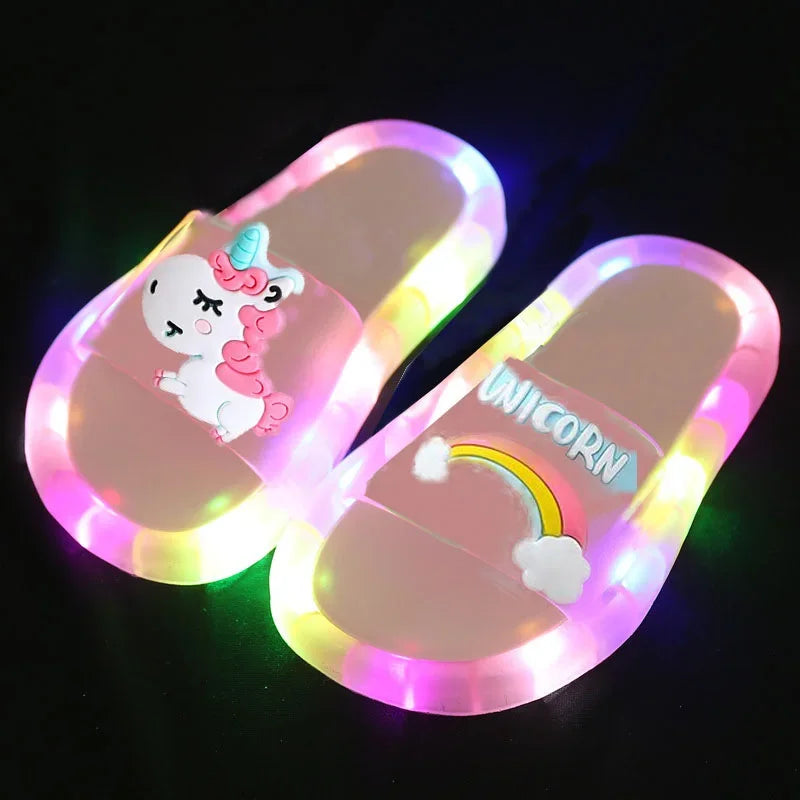 Kids’ Light-Up Cartoon Animal Slippers