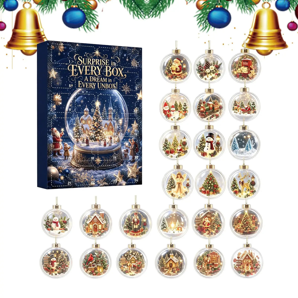24-Day Christmas Advent Calendar – Flat Acrylic Ornaments