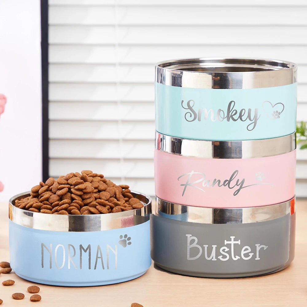 Personalized Stainless-Steel Pet Bowl – 14 or 16 cm
