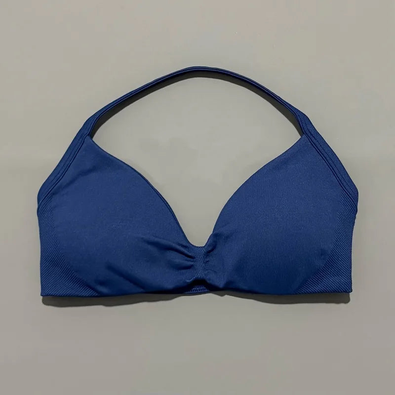 Women’s Halter Sports Bra – Open-Back Design