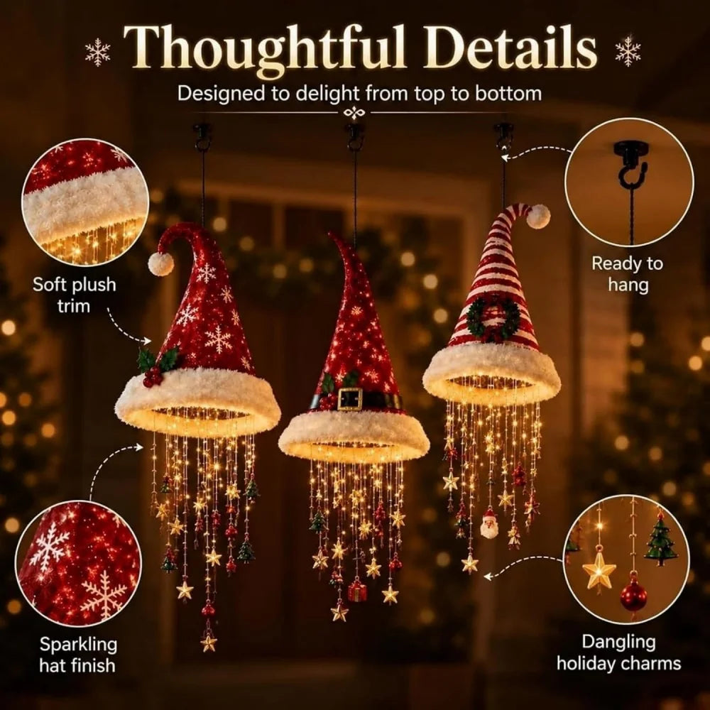 Light-Up Santa Hat Hanging Decoration