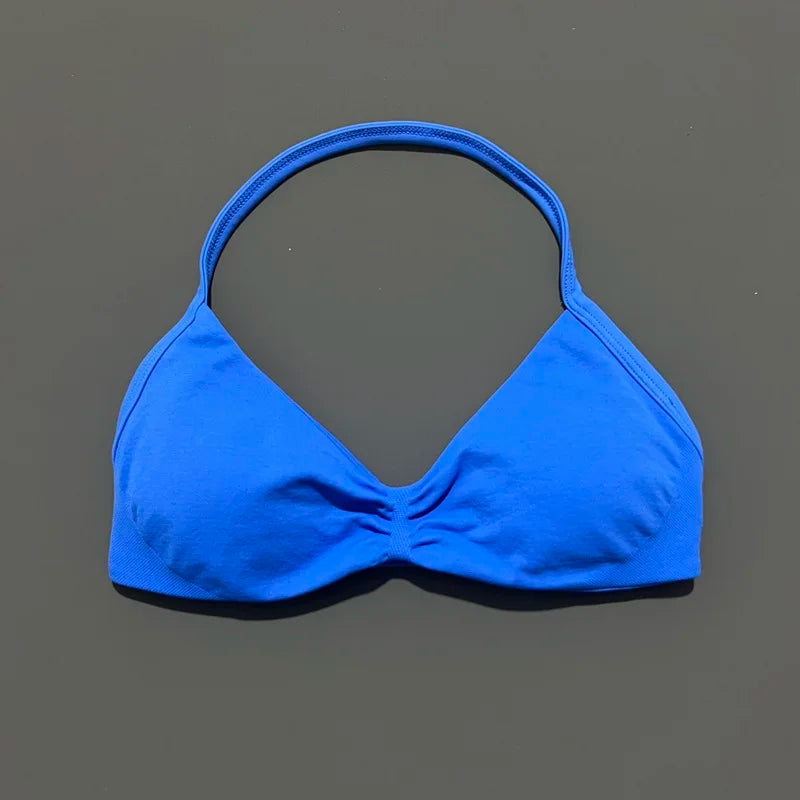 Women’s Halter Sports Bra – Open-Back Design