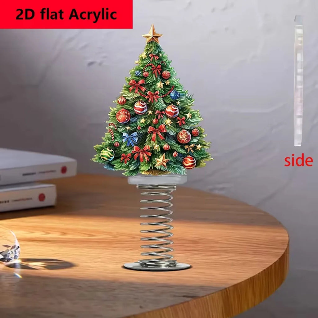 Christmas Tree Spring Ornament – Flat Acrylic