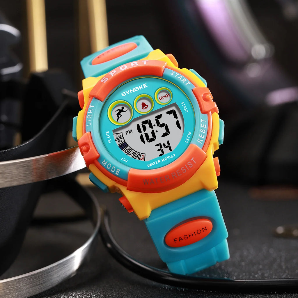 Kids' Digital Sport Watch with Backlight and Alarm