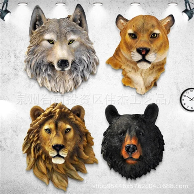 Resin Animal Head Wall Décor