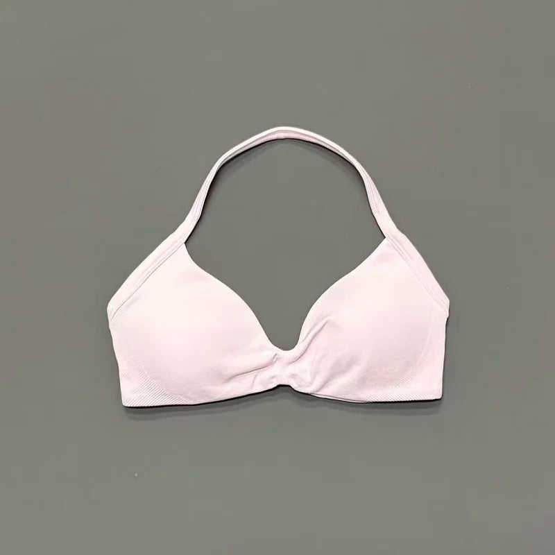 Women’s Halter Sports Bra – Open-Back Design