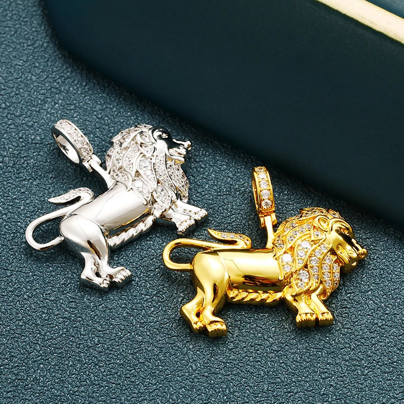 Lion Pendant Necklace with Rope Chain