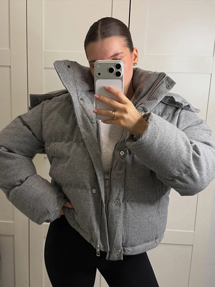 Women's Short Hooded Puffer Jacket