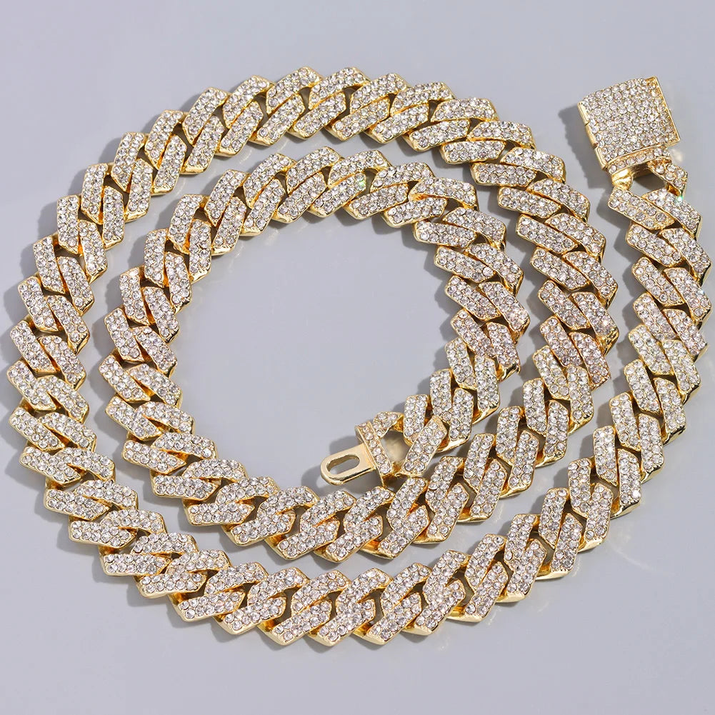 Rhinestone Cuban Link Chain – Necklace & Bracelet Options