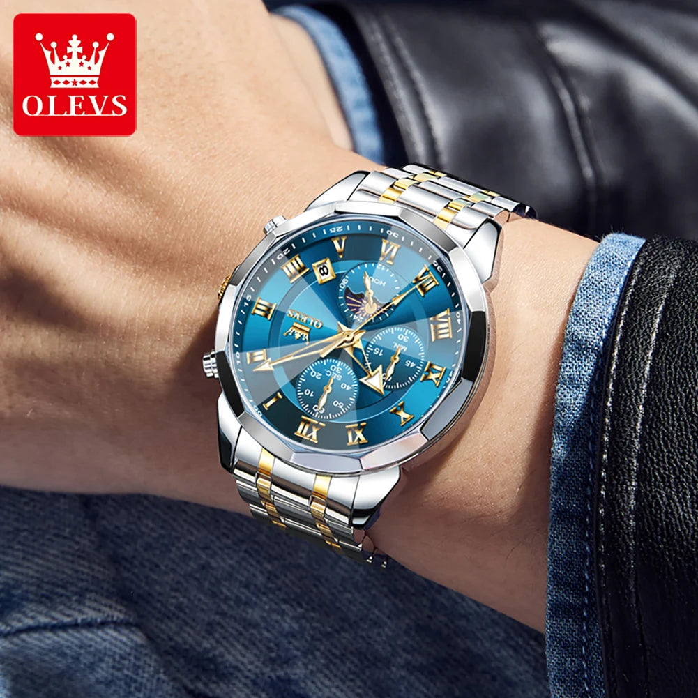 OLEVS 3675 Men's Stainless Steel Quartz Watch