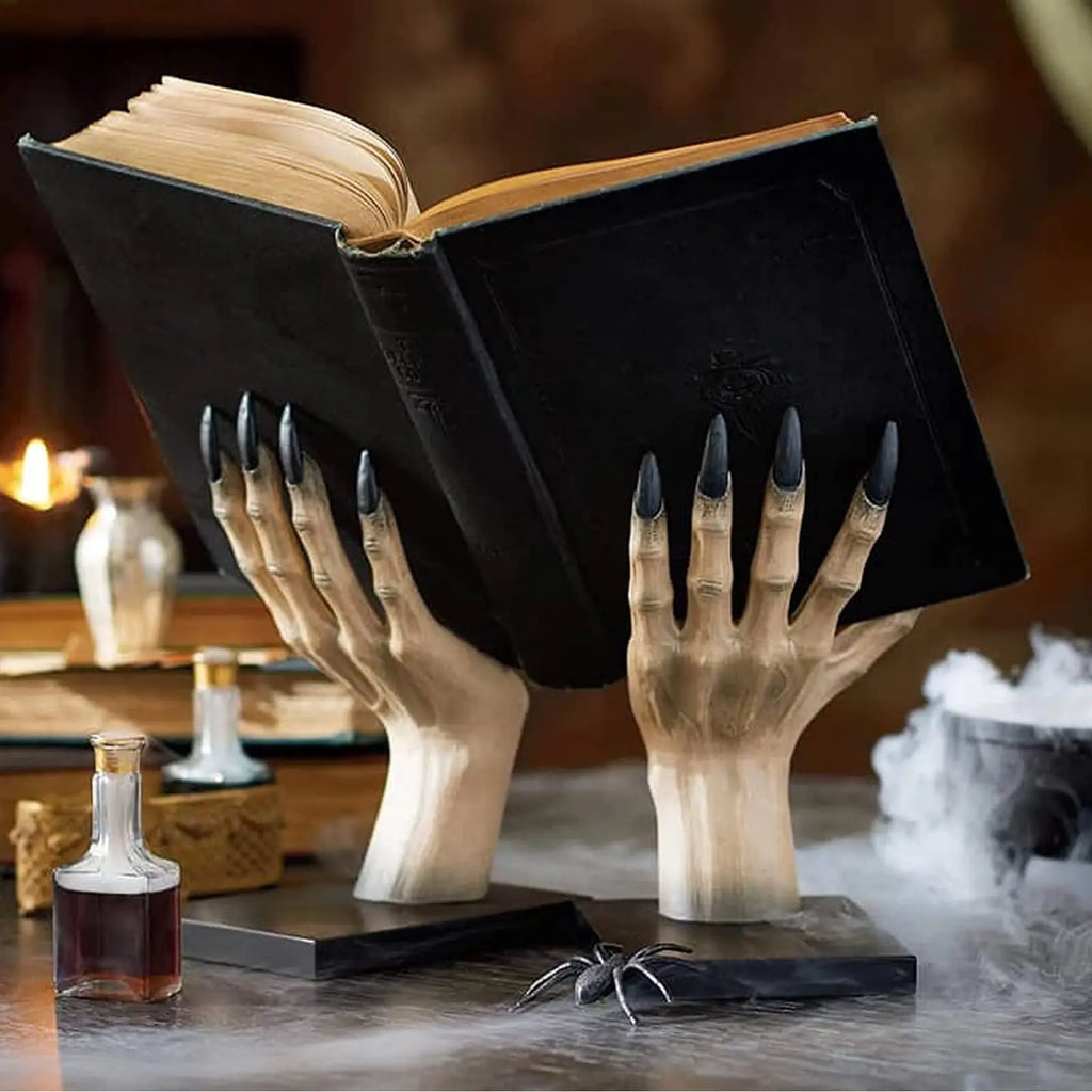 Gothic Witch-Hand Bookend Decor