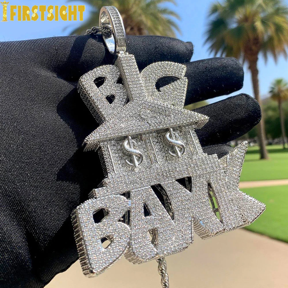 Cubic Zirconia Dollar-Symbol Pendant Necklace