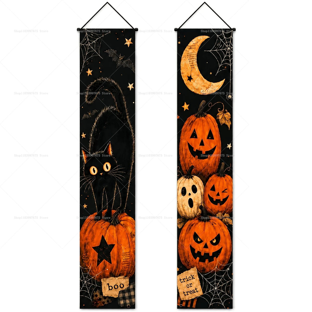 Halloween Jack-O’-Lantern Hanging Door Banners
