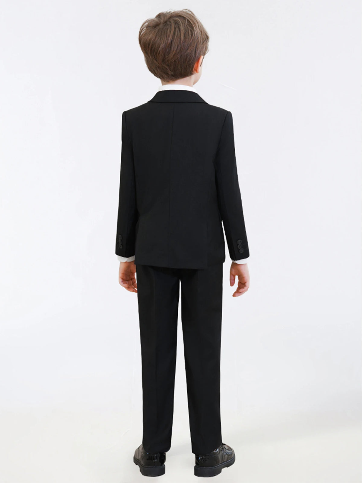Boys’ 5-Piece Slim-Fit Formal Suit Set – Jacket, Vest, Trousers, Shirt & Tie