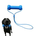 Blue Textured Dog Bone Toy with Cord – 10 or 15 cm