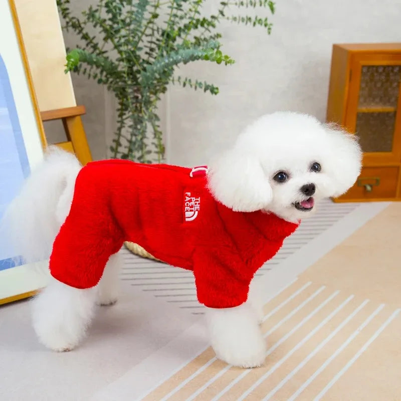 Plush-Texture Zip-Back Dog Jacket – S–XXL