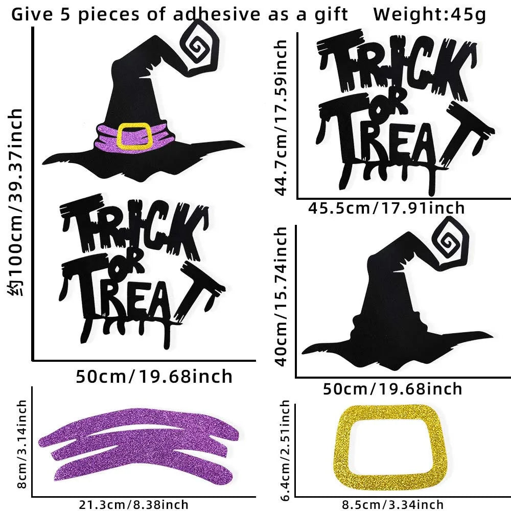 Halloween Monster & Spooky Face Silhouette Decorations