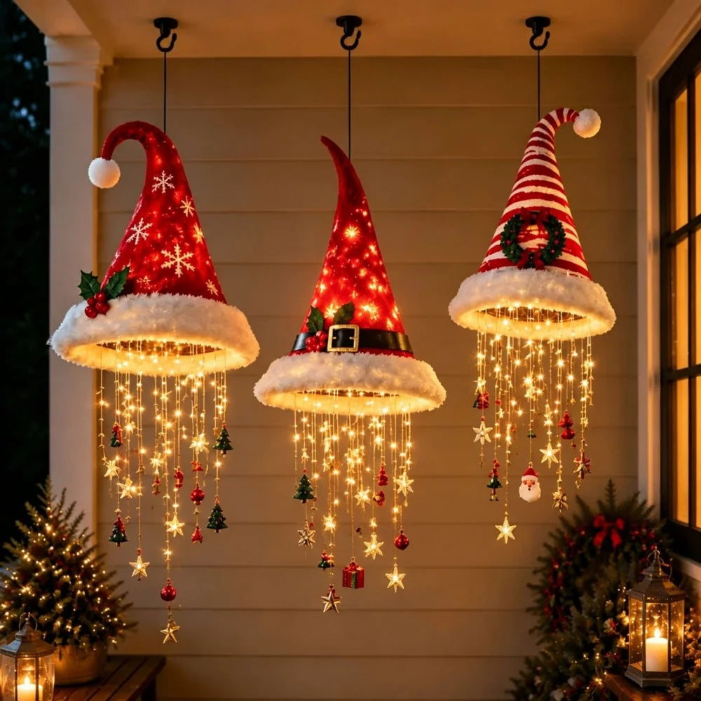 Light-Up Santa Hat Hanging Decoration
