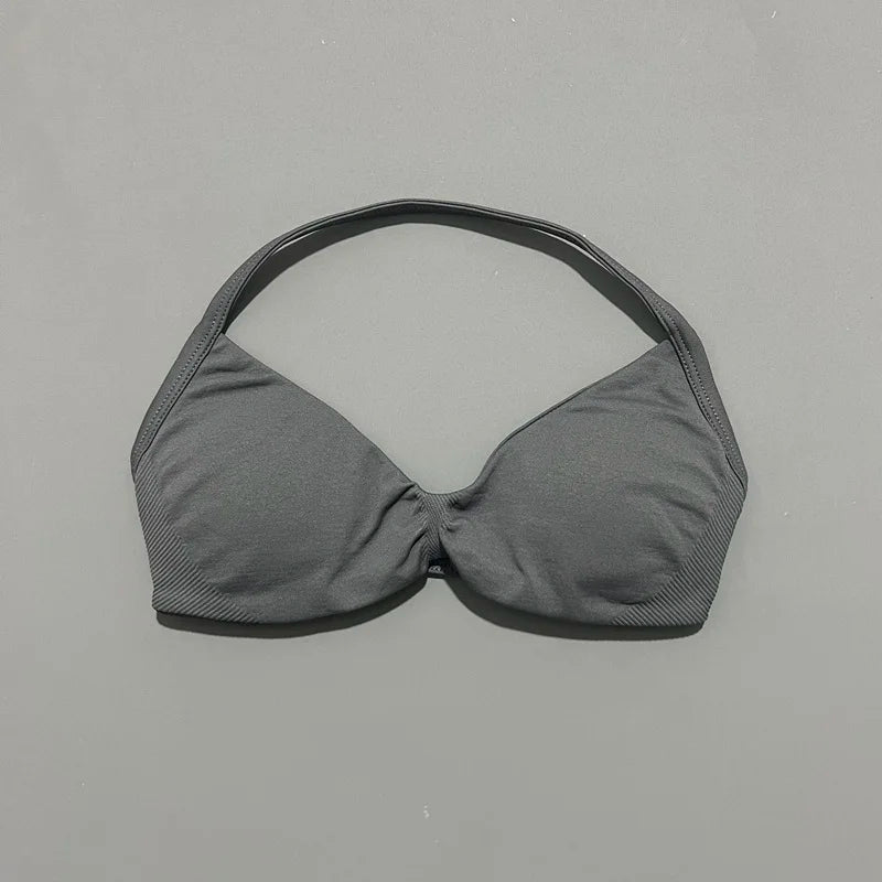 Women’s Halter Sports Bra – Open-Back Design